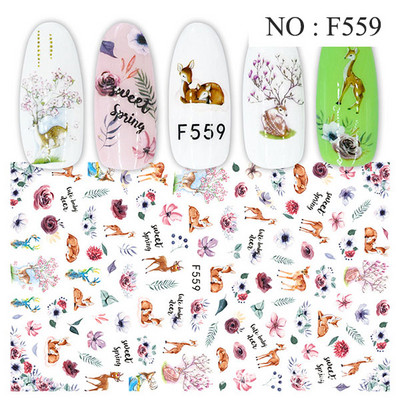12 minta Vegyes virágos geometriai körömmatricák szett körömdíszítés vízáteresztő matricák csúszdák virág levelek manikűr dekoráció