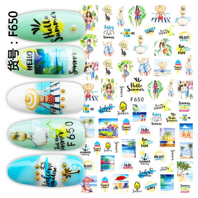 12 minta Vegyes virágos geometriai körömmatricák szett körömdíszítés vízáteresztő matricák csúszdák virág levelek manikűr dekoráció