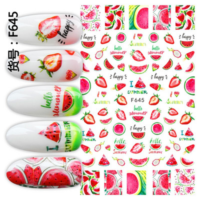 12 minta Vegyes virágos geometriai körömmatricák szett körömdíszítés vízáteresztő matricák csúszdák virág levelek manikűr dekoráció