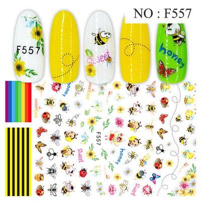 12 minta Vegyes virágos geometriai körömmatricák szett körömdíszítés vízáteresztő matricák csúszdák virág levelek manikűr dekoráció