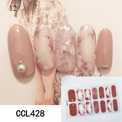 Körömlakk csíkok Öntapadó Art Design matrica Teljesen fedő gél pakolások Színes matricák nőknek matricák dekorációs csúszkák