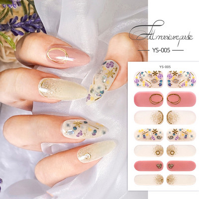 Körömlakk csíkok Öntapadó Art Design matrica Teljesen fedő gél pakolások Színes matricák nőknek matricák dekorációs csúszkák