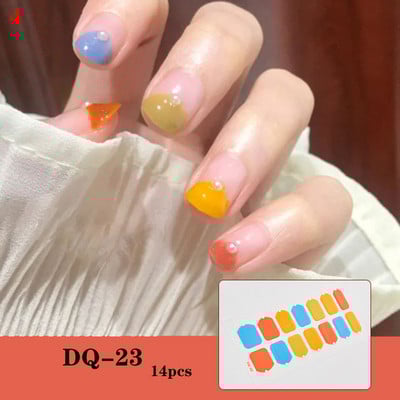 Körömlakk csíkok Öntapadó Art Design matrica Teljesen fedő gél pakolások Színes matricák nőknek matricák dekorációs csúszkák