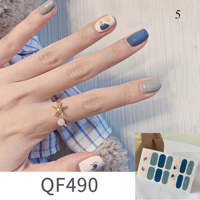 Körömlakk csíkok Öntapadó Art Design matrica Teljesen fedő gél pakolások Színes matricák nőknek matricák dekorációs csúszkák