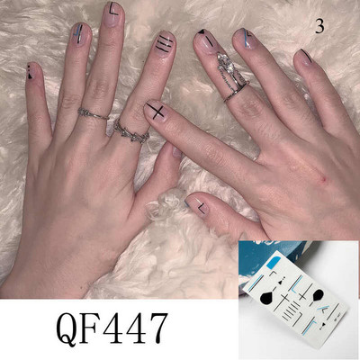 Körömlakk csíkok Öntapadó Art Design matrica Teljesen fedő gél pakolások Színes matricák nőknek matricák dekorációs csúszkák