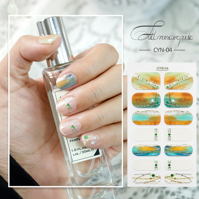 Körömlakk csíkok Öntapadó Art Design matrica Teljesen fedő gél pakolások Színes matricák nőknek matricák dekorációs csúszkák