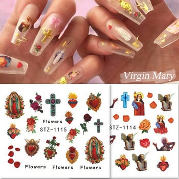 Angel Nail Art Αυτοκόλλητα Virgin Mary Cupid Car Transfer Water Decals Sliders Heaven Design Αξεσουάρ τατουάζ Μανικιούρ CHSTZ1114-1121