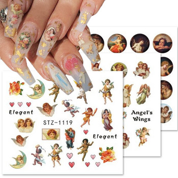 Angel Nail Art Αυτοκόλλητα Virgin Mary Cupid Car Transfer Water Decals Sliders Heaven Design Αξεσουάρ τατουάζ Μανικιούρ CHSTZ1114-1121