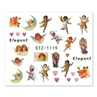 Angyal körömdíszítés matricák Szűz Mária Ámor Vízáteresztő matricák Csúszdák Mennyország Design Tetoválás Kiegészítők Manikűr CHSTZ1114-1121