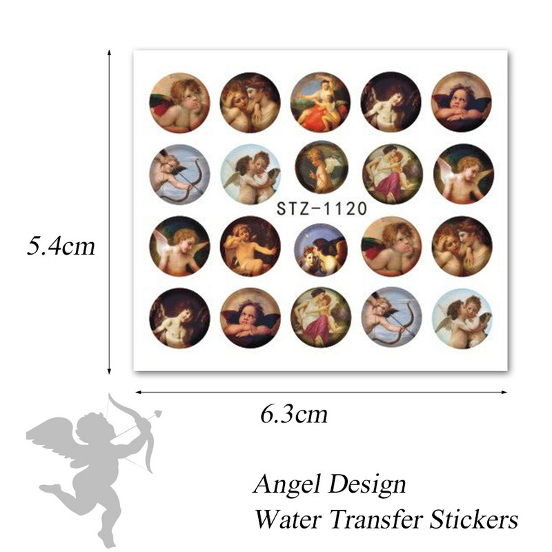 Angyal körömdíszítés matricák Szűz Mária Ámor Vízáteresztő matricák Csúszdák Mennyország Design Tetoválás Kiegészítők Manikűr CHSTZ1114-1121