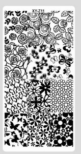 1db Geometric Line Nail Art képbélyegző bélyegző 6*12cm rozsdamentes acél sablonlemez barkácsolás körömnyomat körömlakk bélyegző lemez-5