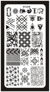 1db Geometric Line Nail Art képbélyegző bélyegző 6*12cm rozsdamentes acél sablonlemez barkácsolás körömnyomat körömlakk bélyegző lemez-5