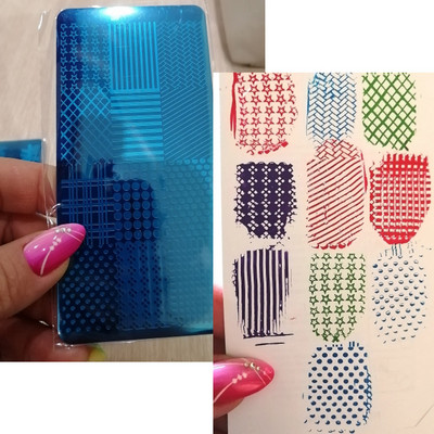 1db Geometric Line Nail Art képbélyegző bélyegző 6*12cm rozsdamentes acél sablonlemez barkácsolás körömnyomat körömlakk bélyegző lemez-5