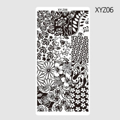 1db Geometric Line Nail Art képbélyegző bélyegző 6*12cm rozsdamentes acél sablonlemez barkácsolás körömnyomat körömlakk bélyegző lemez-5