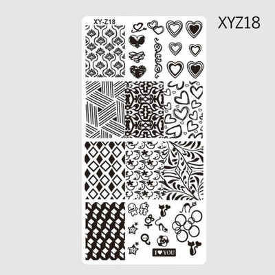 1db Geometric Line Nail Art képbélyegző bélyegző 6*12cm rozsdamentes acél sablonlemez barkácsolás körömnyomat körömlakk bélyegző lemez-5