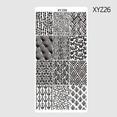 1db Geometric Line Nail Art képbélyegző bélyegző 6*12cm rozsdamentes acél sablonlemez barkácsolás körömnyomat körömlakk bélyegző lemez-5