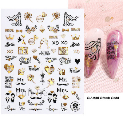 3D piros szív köröm matricák rózsa virág szexi ajkak csúszkák szerető levél lézer köröm fólia matricák Valentin manikűr dekoráció LACJ-038