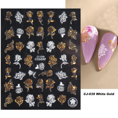 3D piros szív köröm matricák rózsa virág szexi ajkak csúszkák szerető levél lézer köröm fólia matricák Valentin manikűr dekoráció LACJ-038