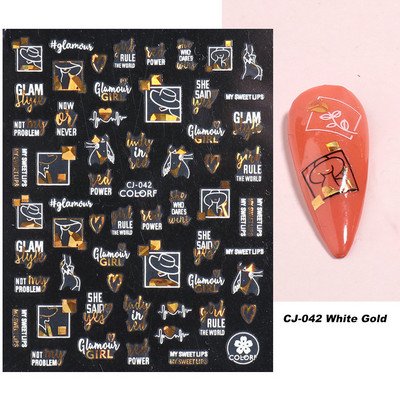 3D piros szív köröm matricák rózsa virág szexi ajkak csúszkák szerető levél lézer köröm fólia matricák Valentin manikűr dekoráció LACJ-038