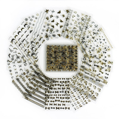 50 lapos körömmatrica 3D virágos körömmatrica matrica véletlenszerű mintás öntapadó körömmatrica dekor 50 db körömmatrica