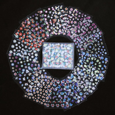 50 lapos körömmatrica 3D virágos körömmatrica matrica véletlenszerű mintás öntapadó körömmatrica dekor 50 db körömmatrica