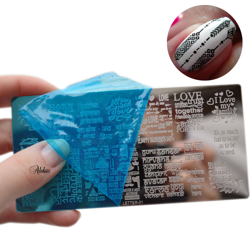 Új körömbélyegző lemez betűmintás körömdíszítés bélyegzősablon képtábla manikűrös bélyegző dekorációs eszközök