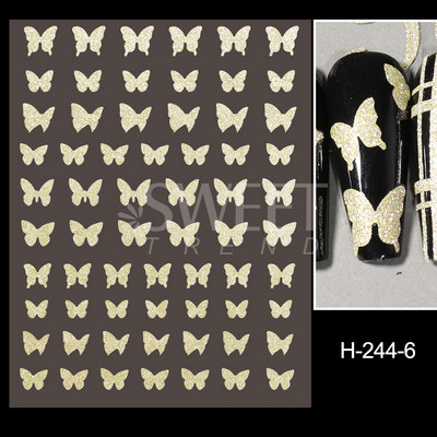 Fényvisszaverő ezüst csillogó matricák 3D köröm matricák holografikus örvénylő csíkok vonalak francia dizájn manikűr dekoráció BEH-232