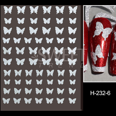 Fényvisszaverő ezüst csillogó matricák 3D köröm matricák holografikus örvénylő csíkok vonalak francia dizájn manikűr dekoráció BEH-232