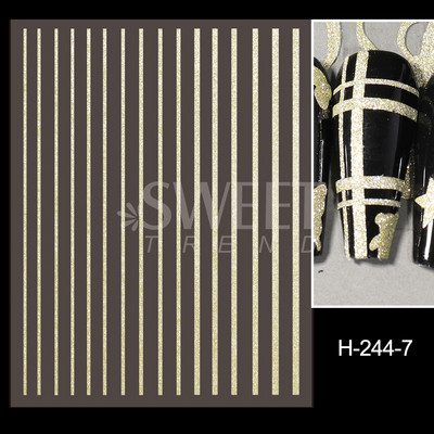 Fényvisszaverő ezüst csillogó matricák 3D köröm matricák holografikus örvénylő csíkok vonalak francia dizájn manikűr dekoráció BEH-232