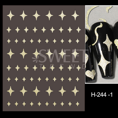 Fényvisszaverő ezüst csillogó matricák 3D köröm matricák holografikus örvénylő csíkok vonalak francia dizájn manikűr dekoráció BEH-232