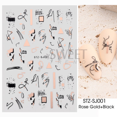 Fényvisszaverő ezüst csillogó matricák 3D köröm matricák holografikus örvénylő csíkok vonalak francia dizájn manikűr dekoráció BEH-232