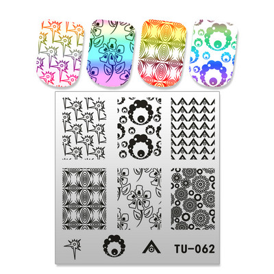 Bohóchal Víz alatti Word Rajzfilm Bélyegző köröm készlet Sablon Képtábla 6 cm Stencil Eszközök Szépségszalonhoz