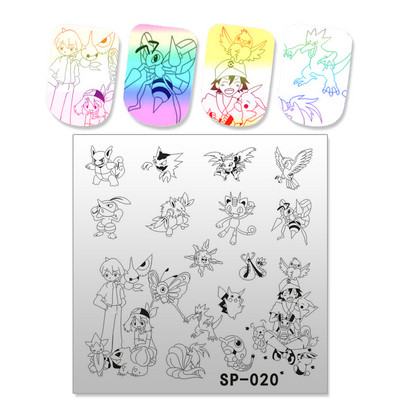 Bohóchal Víz alatti Word Rajzfilm Bélyegző köröm készlet Sablon Képtábla 6 cm Stencil Eszközök Szépségszalonhoz