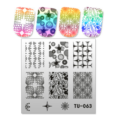Bohóchal Víz alatti Word Rajzfilm Bélyegző köröm készlet Sablon Képtábla 6 cm Stencil Eszközök Szépségszalonhoz