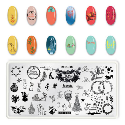 Bohóchal Víz alatti Word Rajzfilm Bélyegző köröm készlet Sablon Képtábla 6 cm Stencil Eszközök Szépségszalonhoz
