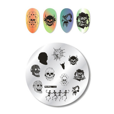 Bohóchal Víz alatti Word Rajzfilm Bélyegző köröm készlet Sablon Képtábla 6 cm Stencil Eszközök Szépségszalonhoz