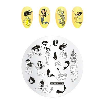 Bohóchal Víz alatti Word Rajzfilm Bélyegző köröm készlet Sablon Képtábla 6 cm Stencil Eszközök Szépségszalonhoz