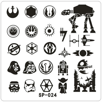 Bohóchal Víz alatti Word Rajzfilm Bélyegző köröm készlet Sablon Képtábla 6 cm Stencil Eszközök Szépségszalonhoz