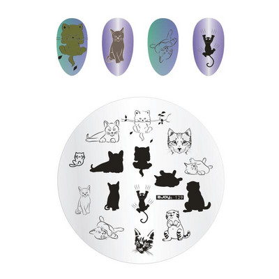 Bohóchal Víz alatti Word Rajzfilm Bélyegző köröm készlet Sablon Képtábla 6 cm Stencil Eszközök Szépségszalonhoz