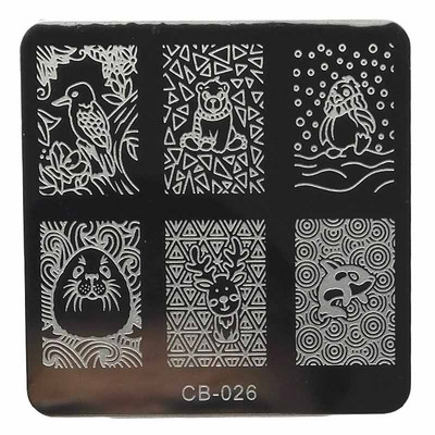 Bohóchal Víz alatti Word Rajzfilm Bélyegző köröm készlet Sablon Képtábla 6 cm Stencil Eszközök Szépségszalonhoz