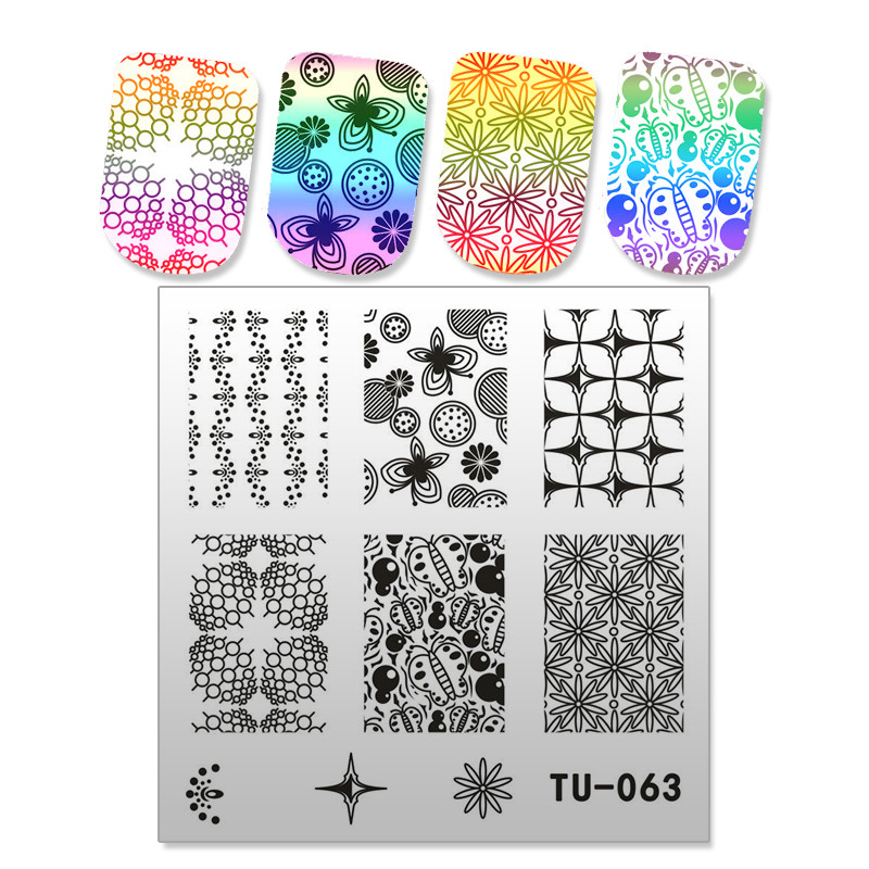 Bohóchal Víz alatti Word Rajzfilm Bélyegző köröm készlet Sablon Képtábla 6 cm Stencil Eszközök Szépségszalonhoz