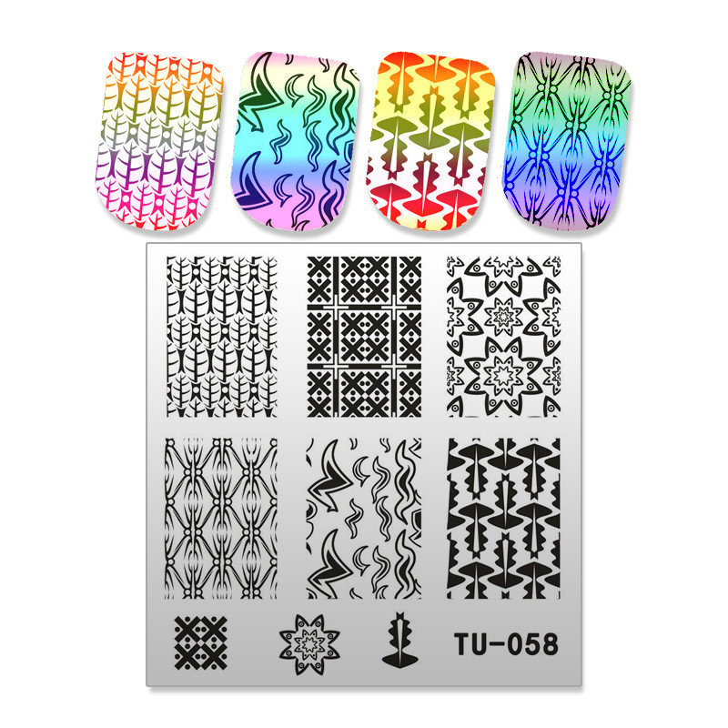 Bohóchal Víz alatti Word Rajzfilm Bélyegző köröm készlet Sablon Képtábla 6 cm Stencil Eszközök Szépségszalonhoz