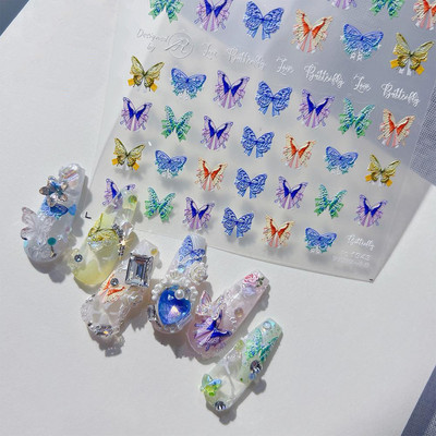 1 lap aranyos 5d színes virágos körömmatricák dombornyomott csúszkák virágmintás műmatricák öntapadó dekorációs manikűr nyár