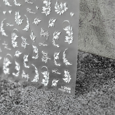 1 lap aranyos 5d színes virágos körömmatricák dombornyomott csúszkák virágmintás műmatricák öntapadó dekorációs manikűr nyár