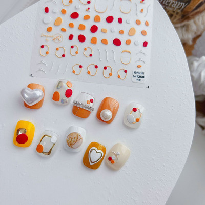 1 lap aranyos 5d színes virágos körömmatricák dombornyomott csúszkák virágmintás műmatricák öntapadó dekorációs manikűr nyár