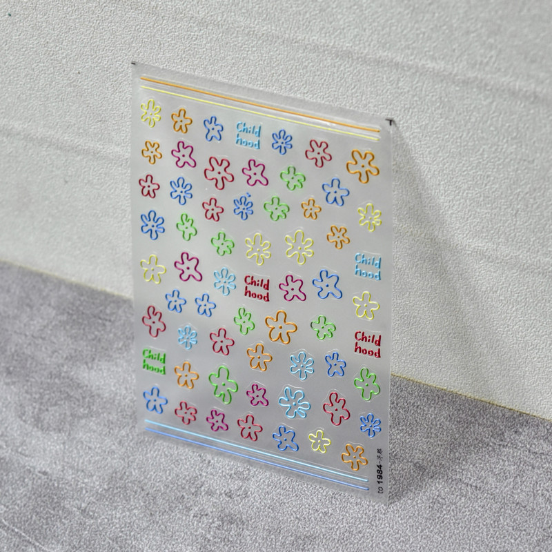 1 lap aranyos 5d színes virágos körömmatricák dombornyomott csúszkák virágmintás műmatricák öntapadó dekorációs manikűr nyár