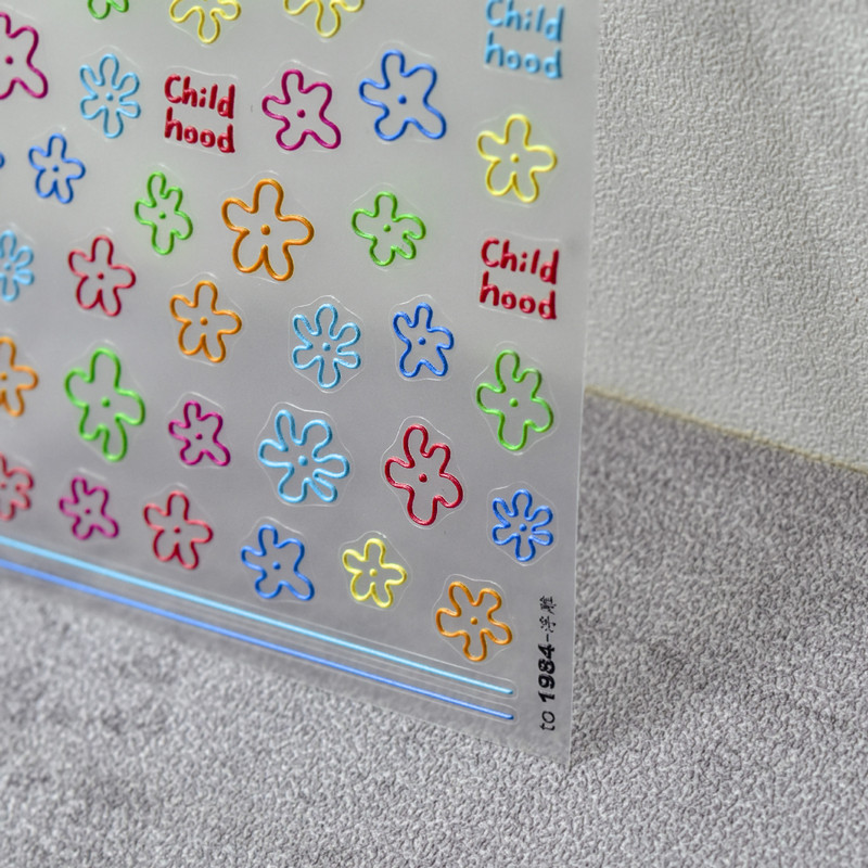 1 lap aranyos 5d színes virágos körömmatricák dombornyomott csúszkák virágmintás műmatricák öntapadó dekorációs manikűr nyár