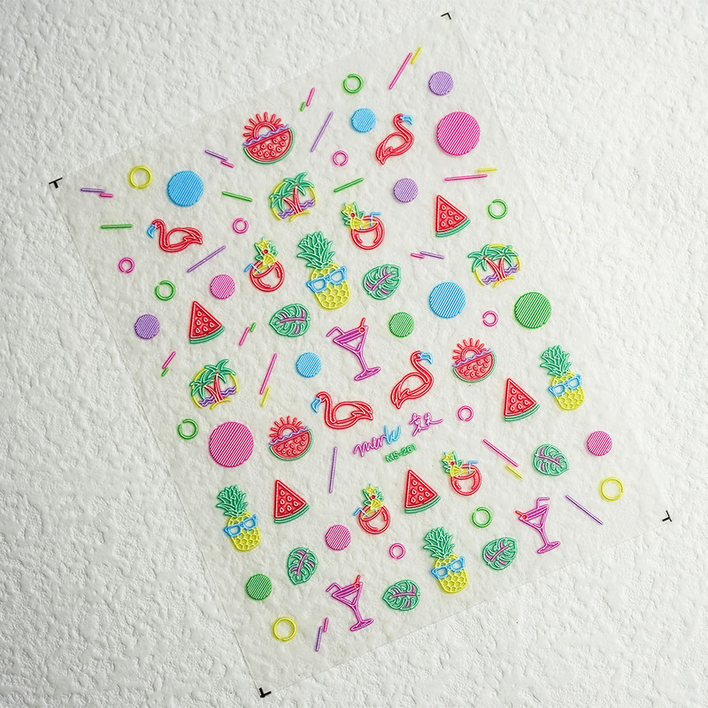 1 lap aranyos 5d színes virágos körömmatricák dombornyomott csúszkák virágmintás műmatricák öntapadó dekorációs manikűr nyár