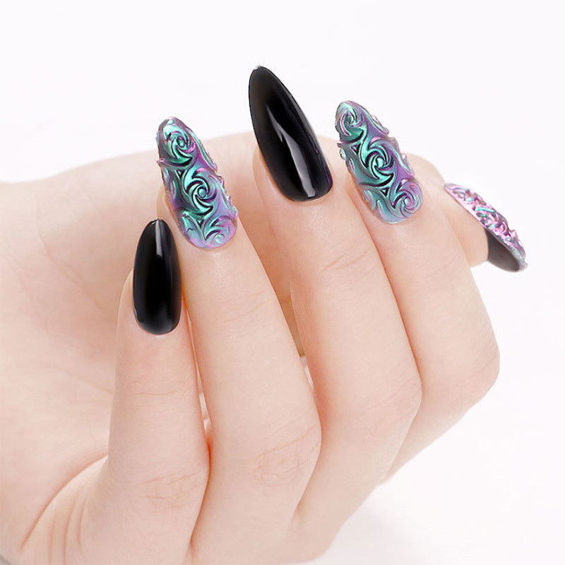 1 db 3D puha szilikon körömfaragó forma 3D dombormű díszítő manikűr eszköz Manikűr dekorációs kiegészítők