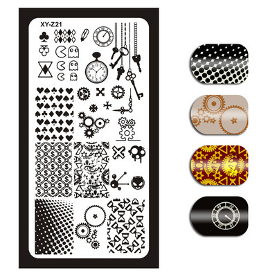 2020-as rozsdamentes acél bélyegzőlemez sablon francia karácsonyi hóember jávorszarvas virágok körömbélyegző eszköz manikűr sablon 12x6cm